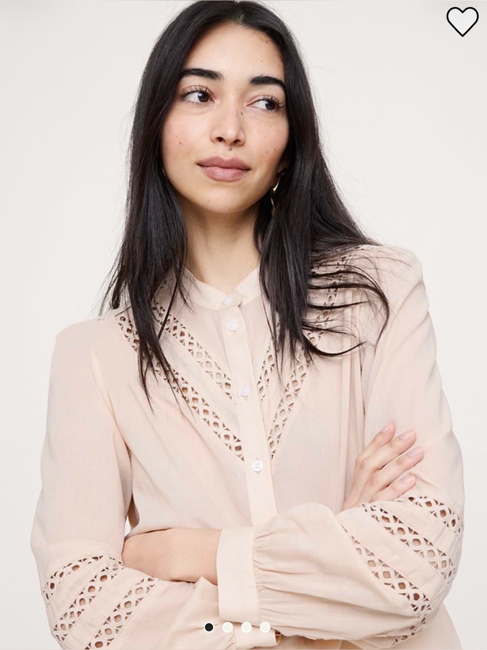 Banana Republic Cotton Inset-Lace Blouse